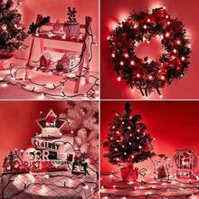 1 Pack 20/100/200 Solar Powered LED String Lights, Auto On/Off - IP54 High Quality Outdoor/Indoor Christmas Lights, 8 Lighting Modes (Flashing/Steady/Flowing/Party), Solar Panel Charging, Red & Green Fairy Lights, Suitable For Christmas Tree, Garden, Patio, Party Decor - Energy Efficient Solar String Lights, Solar Christmas Lights, Garden Lighting, Decorative Lighting, Holiday Decor, Holiday Lighting, Waterproof Lights, Home Decor, Garden (Warm, Colorful, White, Red, Green)