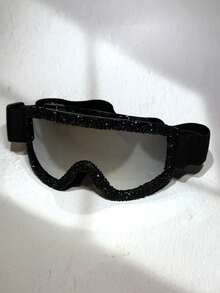 POLASUP 3-In-1 Set: 1pc Extra Large Ski Goggles With Eye Mask, Women's Full Coverage Fashion Soft Gel Ski Goggles, Reflective Coating ATV Karting Off-Road Hiking Anti-Splash Onion Cutting Eye Shield, Radiation, Sandproof Desert Goggles With Elastic Strap Adjustment Halloween Costumes Accessories Snow Windproof - Black Diamonds/black Frame/silver Film Lenses/thick Sponge - View 12