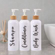 3 Stücke nachfüllbare Lotionsflasche für Dusche Bad Shampoo Seife Conditioner, 500ml Shampoo Spender Set, Badezimmer Accessoires, Weihnachts-/Neujahrgeschenke