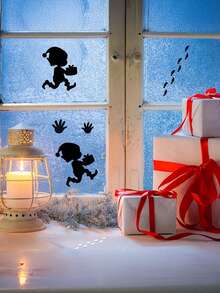 1 set de décorations de Noël, modèle de pied d'accessoire de lutin, échelle de corde de farce de lutin, modèle de lutin, site de construction de lutin, décoration d'elfe d'intérieur pour Noël, convient pour la décoration de sol et de fenêtre