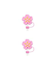 6 Piezas Tapa de Pajita Rosa para Vaso Cup de 40 30oz, Accesorios Reutilizables de Tapa de Pajita Decorativa Adorable de 10mm para Fiestas, Regalos Compatibles con Accesorios de Vaso