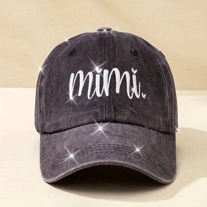 1 Unisex Y2K Style Embroidered MIMI Washed Baseball Cap For Outdoor Sports And Daily Commuting