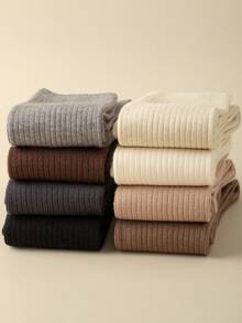 1 Pair/5 Pairs Women's Thick Cashmere Blend Knee,High Socks, Warm For Autumn/Winter, Cozy Socks - Multicolor - View 3