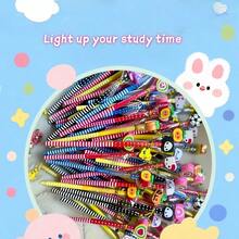 15/30 piezas + 1 sacapuntas, color aleatorio, lápices de madera HB con borradores - Diseño creativo con forma de animales coloridos, borradores reemplazables, material de madera natural adecuado para la escuela, la oficina y los suministros de arte, lápices lindos, papelería escolar, diseño interesante, suministros duraderos