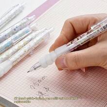 Edición limitada de bolígrafo de prensa con diseño floral pequeño y valor estético alto, pincel negro de secado rápido, bolígrafo de prensa con movimiento de pregunta, suministros de papelería para estudiantes, suministros de oficina y estudio, suministros de escritura y corrección