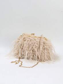 BAILEE Stylish, Elegant, Lightweight, Luxury, Solid-Colored Shoulder Bag With A Clasp And Metal Chain Strap. Perfect For Outfits And As A Gift Option. - Multicolor - View 4