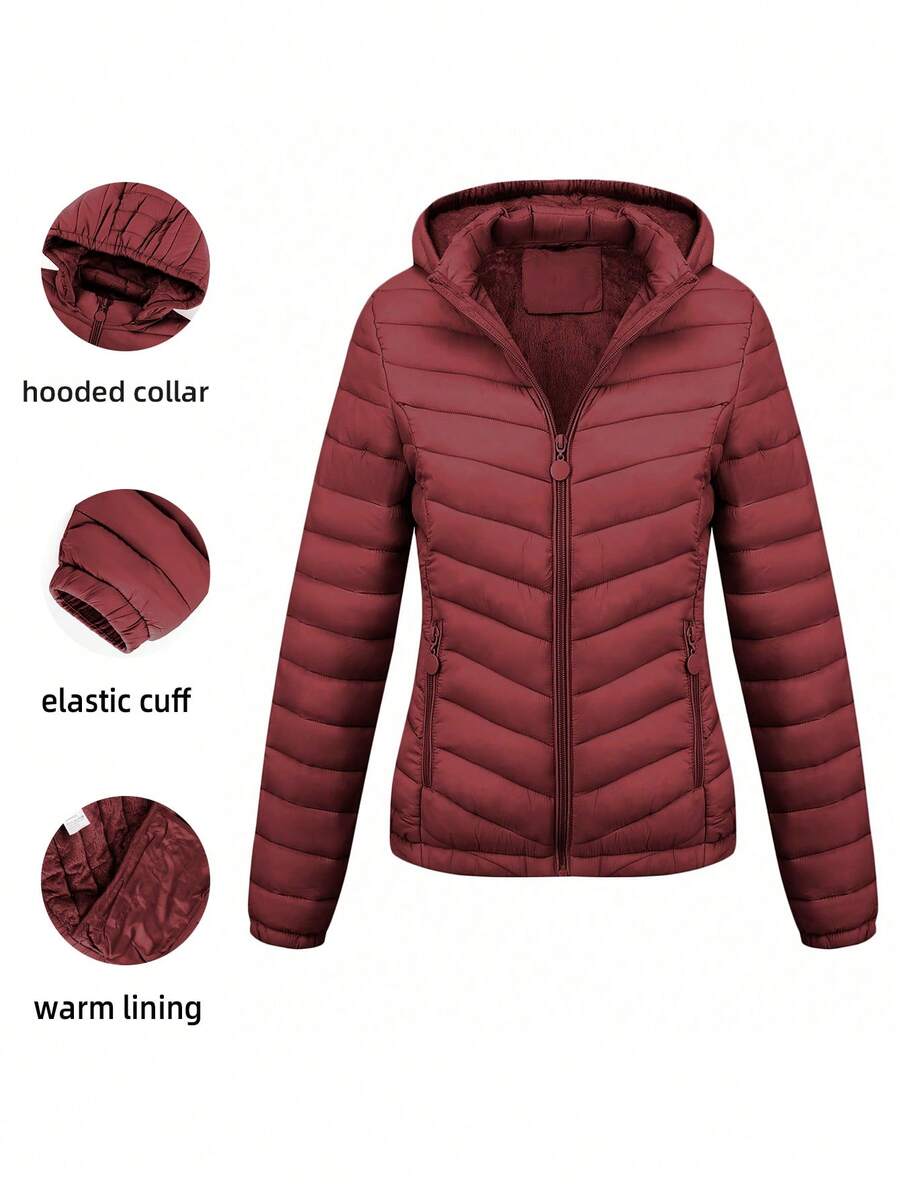 Risissida Women's Autumn Minimalist Hooded Cape Jacket - No Zipper Design, Practical Pockets - Burgundy - View 1