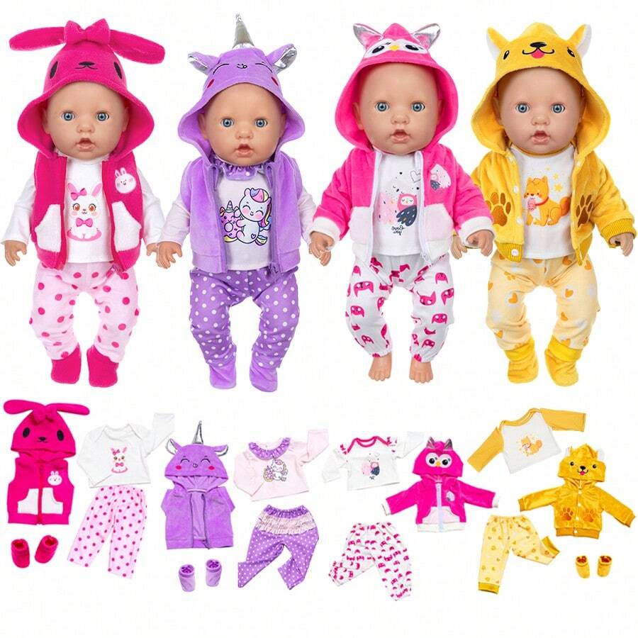 ZAPF Doll Clothes Animal Cartoon Cute Winter Series Doll Outfit Set For 16-18 Inch Dolls - Multicolor - View 1