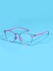 1 Pair Kids Oval Frame Fashion Non-Prescription Glasses, Suitable For Boys And Girls Daily Decoration, Back To School, Holiday, Travel, Halloween Party, Photography Props