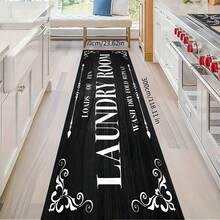 Tapis de sol de buanderie noir simple et confortable en éponge. Tapis de sol de cuisine non glissant, durable et moelleux pour la cuisine, la buanderie et la salle de bain.
