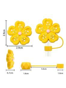 6 Piezas Tapa de Pajita Rosa para Vaso Cup de 40 30oz, Accesorios Reutilizables de Tapa de Pajita Decorativa Adorable de 10mm para Fiestas, Regalos Compatibles con Accesorios de Vaso