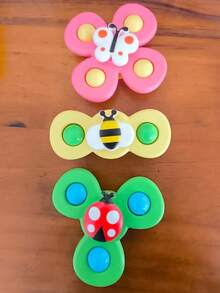 1/3 件吸盘旋转玩具，适合婴幼儿 - 感官沐浴和早期教育学习玩具，适合 3 个月以上男孩女孩的理想 1 岁生日礼物和圣诞礼物