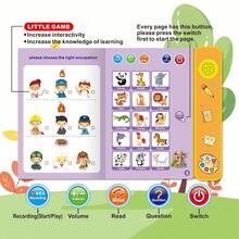 1 Set Electronic English Storybook With Recording Function, Smart Early Education Toy, Audiobook For Children (Includes 1 Talking Book, 1 Erasable Foam Marker Pen With Random Color; Supports Recording & Playback, Talking Book Requires 3 AAA Batteries, Sold Separately) - Yellow - View 3