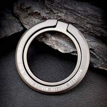 1pc Classic Magnetic 360° Rotatable Wall Mount Foldable Ring Grip Phone Holder, Alloy Portable Universal Desk Stand