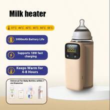 Wireless Heated Milk Bottle Warmer, Portable USB Constant Temperature Milk Warmer For Night Feeding, Suitable For Car Charging
