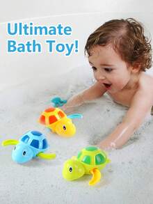3pcs Swimming Little Turtle Baby Bathing Clockwork Toy Baby Children Playing In Water Bathing Boy Girl Baby Falling In Love With Bathing Playing In Water Little Turtle Baby Interactive Small Toy, 1 Year Old Toys, Baby Fidget Toys, Toddler Bath Toys, Sensory Toys, Newborn Baby Bathroom Essentials, Water Play Toys, Swimming Pool, Paddling Pool Toys For Kids Shower Games, Baby Stuff, Christmas, Halloween, Baby Shower Gifts