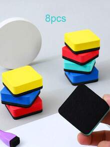 4pcs EVA Whiteboard Eraser Office Supply Colored Chalkboard Eraser With Felt Cloth Back To School - Multicolor - View 9