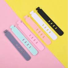 6 attaches de câble en silicone à 4 trous, attaches de câble de décoration de Noël, organisateur de câble réutilisable, attaches de câble élastiques réglables, organisateur de câble, pack de câbles à haute élasticité pour fixer les écouteurs, les chargeurs, gestion des câbles polyvalente, protection de au travail (6 couleurs, une pour chaque couleur)