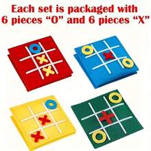 1/3/4/12/15套井字棋家庭策略棋盘游戏，毛毡迷你九宫格，生日派对奖品，经典玩具，礼品袋填充物，圣诞袜填充物，带信封的圣诞礼物，颜色随机 - 彩色 - 查看 5