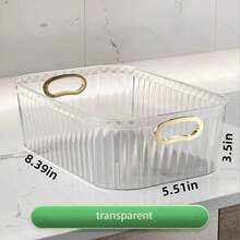 Plastic Cosmetic Storage Box, Gold Decorative Trim, Storage Box, Organizer Box, Desktop Storage Box, Plastic Organizer Box, Suitable For Cosmetic Storage & Display, Also Can Be Used As Christmas Gift, Multi-Functional Storage Box Set - Suitable For Cosmetics, Snacks, Etc. - Applicable For Kitchen, Bathroom And Dorm, Casters Optional - Multicolor - View 15