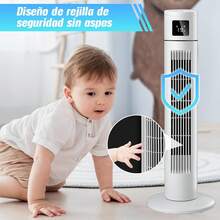 AXIDUN Ventilador de Torre 84 cm\/33", Ventilador de Torre Silencioso de 3 Velocidades con Control Remoto, 12h Timer, Ventilador sin Aspas, Oscilación de 120° Ventilador de Pie Vertical. - negro - Ver 5