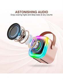 Altavoz de karaoke Bluetooth portátil con 2 micrófonos: efectos de voz, luces de colores y tecnología Bluetooth 5.0. - Beis - Ver 9