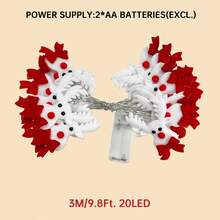 1 Pack 10/20LED Christmas Fabrics Elk String Lights Battery Powered Fairy Hanging Decorative Lamp Used For Bedroom Home Happy Christmas Party Garden Yard Xmas Tree Balcony Fence Fireplace Table Decoration