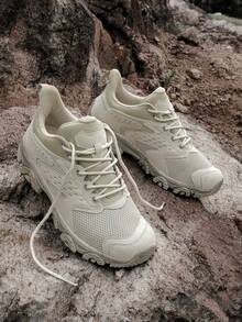 女式一脚蹬步行运动鞋，舒适时尚徒步鞋 - 米色 - 查看 4