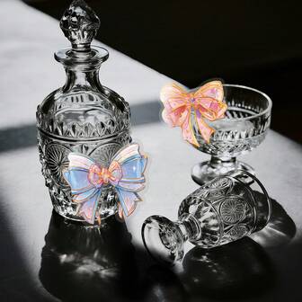 56pcs/Set Bowknot PET Stickers, Lovely Bow Stickers Pack, Colorful Decals For Christmas Festivals Cheering, Party, Jouraling, Decorative DIY Gifts, Waterproof Stickers, Aesthetics Stickers For Teens Adults