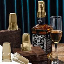 4 peças/Conjunto de Tampas Despejadoras de Garrafa de Plástico Transparente, Tampas de Bico Universal para Garrafas de Vinho, Acessórios de Ferramentas de Cozinha - Multicolorido - Visão 2