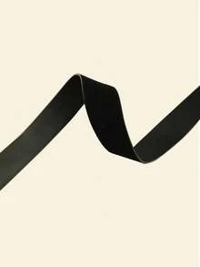 1 件黑色 PU 材质银色 D 形环扣复古百搭宽腰带 - 黑色 - 查看 4