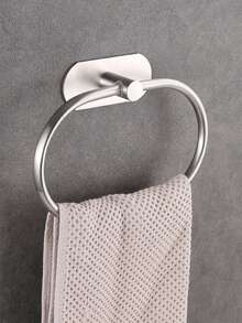 1 Stück Handtuchring ohne Bohren, ovale Form, 201 Edelstahl, 20 cm stilvoller Handtuchhalter für Badezimmer & Küche, in Schwarz, Silber und Gold erhältlich, Handtuchhalter, Badezimmer Accessoires, Klebetuchhalter, Wandmontierter Handtuchhalter, Badezimmer Aufbewahrung, Handtuchhaken, Handtuchhalter, Badezimmerregal, Badezimmermöbel, Toilette