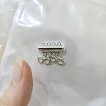 1 pièce Fermoir à glissière multi-brins en acier inoxydable pour bracelet/collier avec anneaux de jonction, anneaux à ressort, fermoirs tubulaires pour la création de bijoux