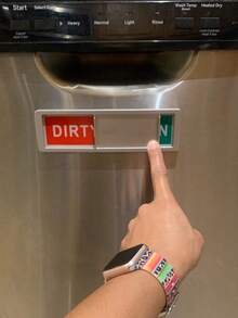 Dishwasher Magnet Clean Dirty Sign, Universal Appliance Status Magnet: High-Visibility Clean/Dirty Indicator With Scratch-Resistant Surface. Prevents Unnecessary Door Opening & Energy Waste. Works On All Magnetic Surfaces - Dishwashers, Fridges & Freezers. Essential For Busy Households, Rentals & Office Environments. - Silver - View 7