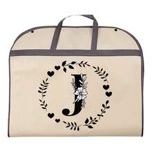 1个防尘衣物袋，防水衣物保护套，时尚26字母印花西装连衣裙衣物收纳袋，悬挂式衣柜整理袋，适用于学校、办公室、家庭、旅行、打包、收纳、返校季