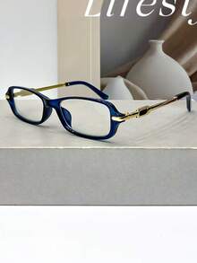 1pc Retro Rectangular Minimalist Unisex Clear Lens Glasses, Versatile Punk Chic Style For Parties, Street Fashion, Casual Wear