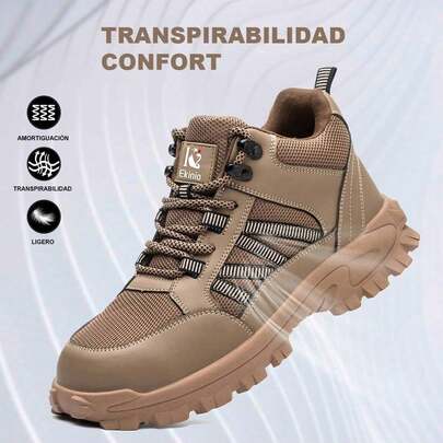 Botas de seguridad,Botas De Trabajo Para Hombres Y Mujer,zapatillas de deporte con punta de acero,resistente al desgaste,uso en construcción industrial