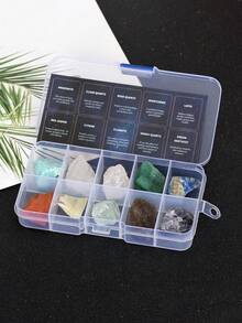 24pcs/10pcs Set Of Natural Crystal Raw Stones & Mineral Specimens - Multicolor - View 2