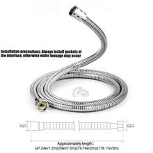 1 PC Shower Hose, Stainless Steel Shower Head Hose, Bathroom Rain Shower Head Pipe, Water Heater Inlet Hose, 1.5/2/3 Meters Of Reinforced Pipe