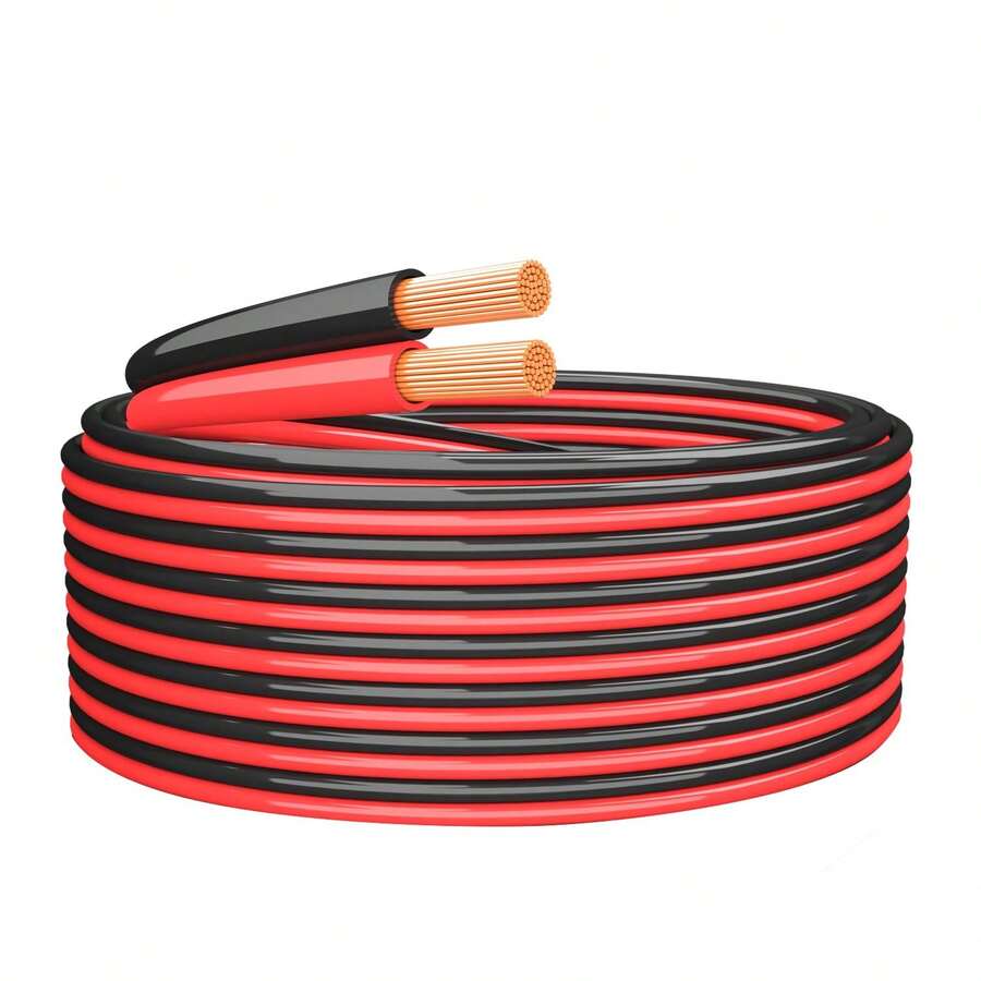 14Gauge 16.4FT/30FT/50FT/100FT Electrical Wire Cable 2 Conductors Red Black Cable Hookup LED Lighting Strips Flexible Wire Extension Cord 14AWG Copper Clad Aluminum Copper Wire 12V/24V DC 5M/9.2M/15.3M/30.5M
