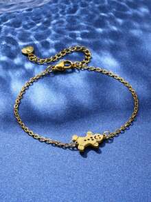 1 szt. Nowa modna bransoletka z zawieszką bałwanka, uroczy świąteczny wzór, dodatek dla kobiet