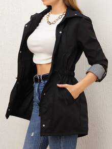 Women's Seasonal Trench Coat Black - Black - View 6
