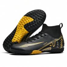 足球鞋男款超轻Society Match运动鞋男童场地TF/FG防滑足球鞋运动原装足球鞋 - 黑色 - 查看 11