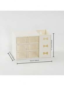 1 pieza Caja de almacenamiento con múltiples compartimentos de gran capacidad, organizador de escritorio con cajones, adecuado para el almacenamiento en el escritorio del hogar