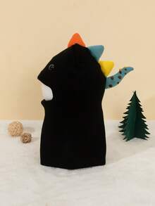 1pc Toddler Boys' Dinosaur Hooded Scarf Hat, Baby Knitted Balaclava Beanie Cap, Warm Winter Hat