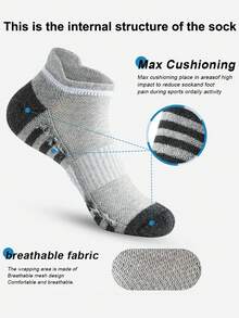 12 Pairs Unisex Sports Socks, Breathable, Moisture-Wicking, Non-Slip, Comfortable, Multi-Function Ankle Socks - Multicolor - View 5