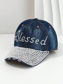 Sombrero de sol de moda para comercio transfronterizo, estilo deportivo hip hop con decoración de letras con tachuelas, adecuado para senderismo, camping, fiestas