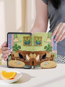 Custodia per Kindle, custodia per telefono con motivo di pittura ad olio raffinata, stile di pittura ad olio impressionista, motivo a gatto, supporta risveglio/sospensione automatica e ha protezione anti-caduta sui quattro angoli. È leggera e pratica. Regalo romantico per Kindle Paperwhite (12a generazione) edizione 2024, Kindle (11a generazione) edizione 2021, Kindle (11a generazione) edizione 2022, Kindle (10a generazione) edizione 2019 - Multicolore - Visualizzare 9