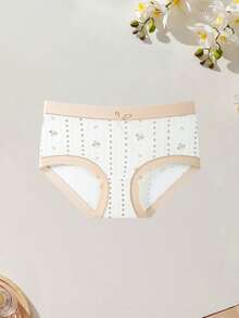 5 piezas Bragas de mujer con lazo floral pequeño y dulce, de cintura media, suaves y transpirables