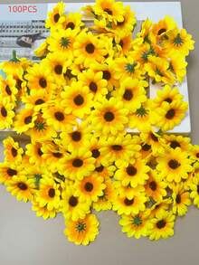 50 pièces/100 pièces Têtes de fleurs de marguerite blanche en soie de 4 cm, matériaux de fleurs de marguerite artificielles, décoration de bouquet de mariage, artisanat DIY, cadeau de mariée, accessoires photo, décoration de gâteau, fleur artificielle cadeau d'anniversaire, de remise des diplômes, de mariage, décoration de saupoudrage, décoration de jardin, décoration de chapeau, décoration de table de fête, décoration d'automne, décoration de mariage.